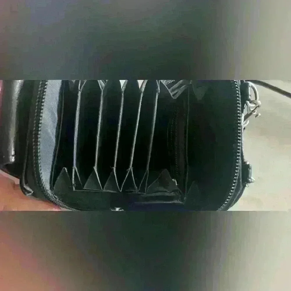 Buxton mini crossbody convertible belt bag leather wallet multi pockets slots